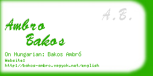 ambro bakos business card